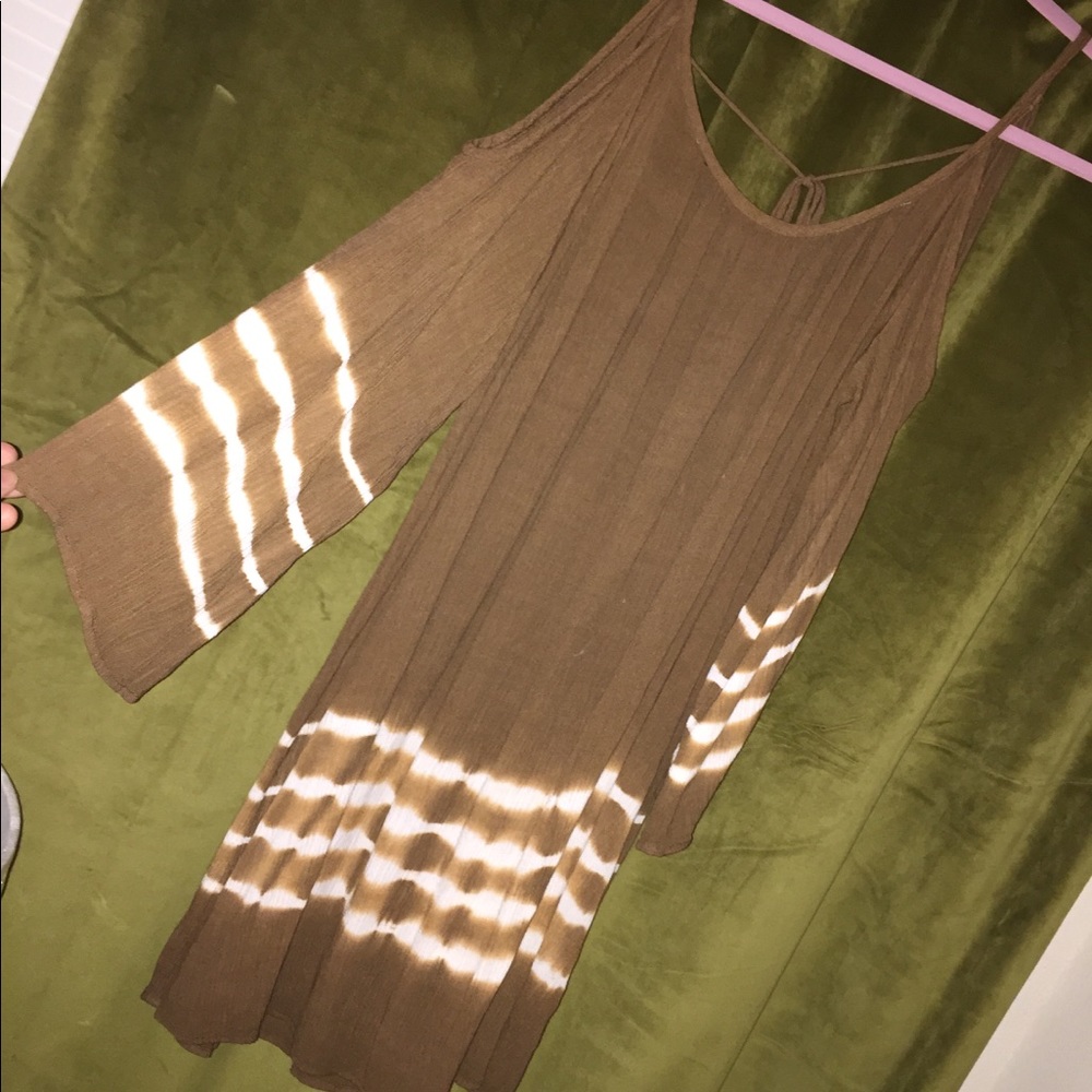 Brown tie dye dress